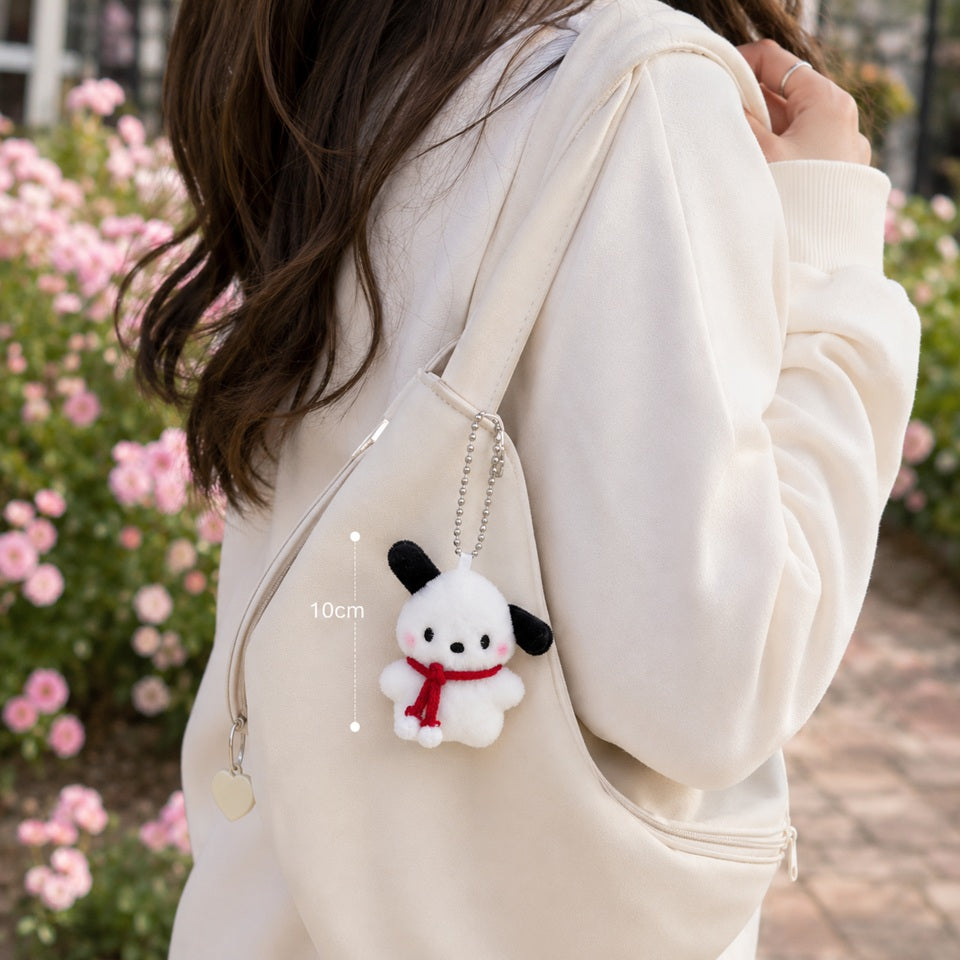 Peluche Pochacco Blanche avec Écharpe Rouge