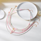 Collier ras-du-cou perlé motif fraise boho Y2K pendentif perle - Câlin Kawaii