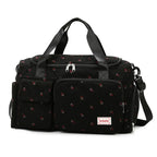 Sac velours côtelé motif fraise avec compartiment chaussures - Câlin Kawaii