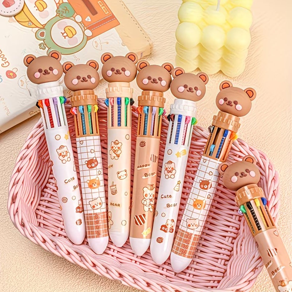 Stylo 10 Couleurs en Forme d'Ourson