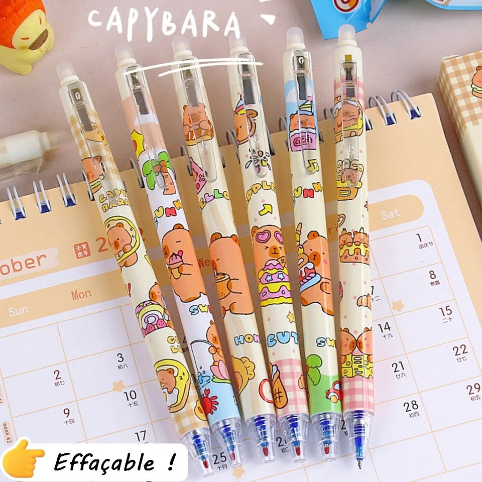 Stylo Gel Effaçable Capybara Gourmand