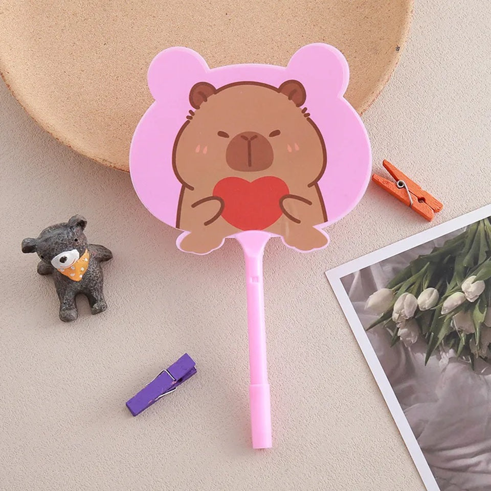 Stylo Capybara kawaii en Éventail Japonais