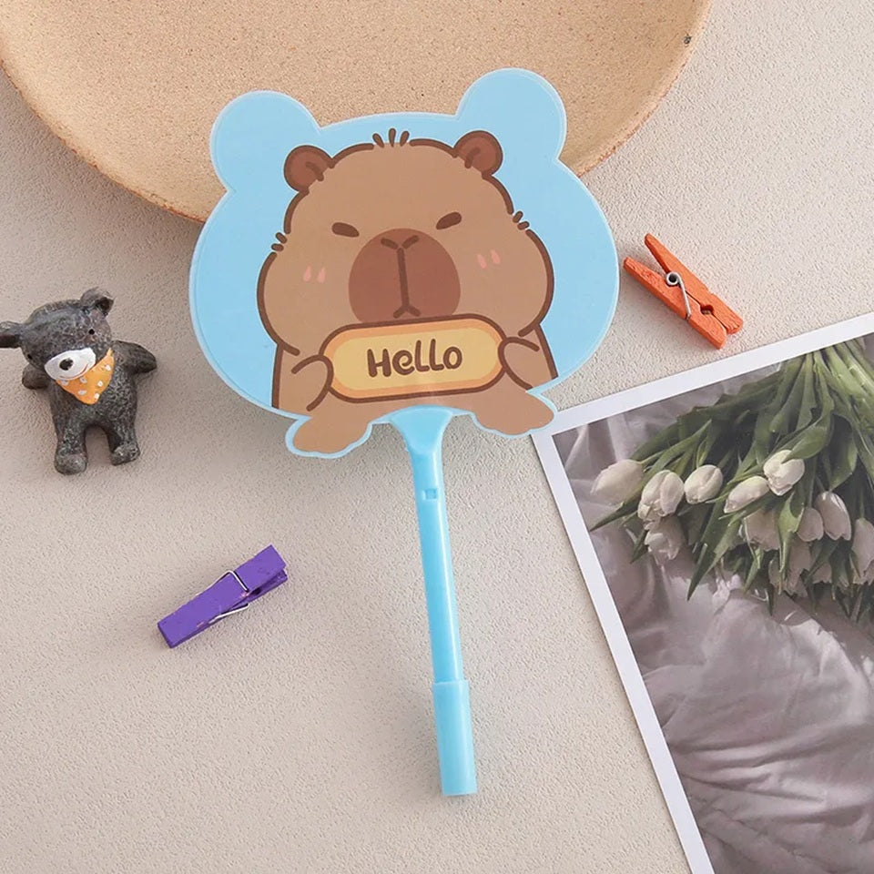 Stylo Capybara kawaii en Éventail Japonais