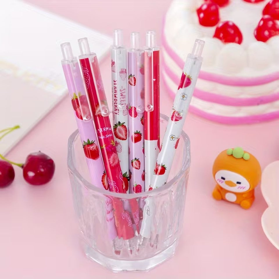 Stylo à Motif Fraise Coloré
