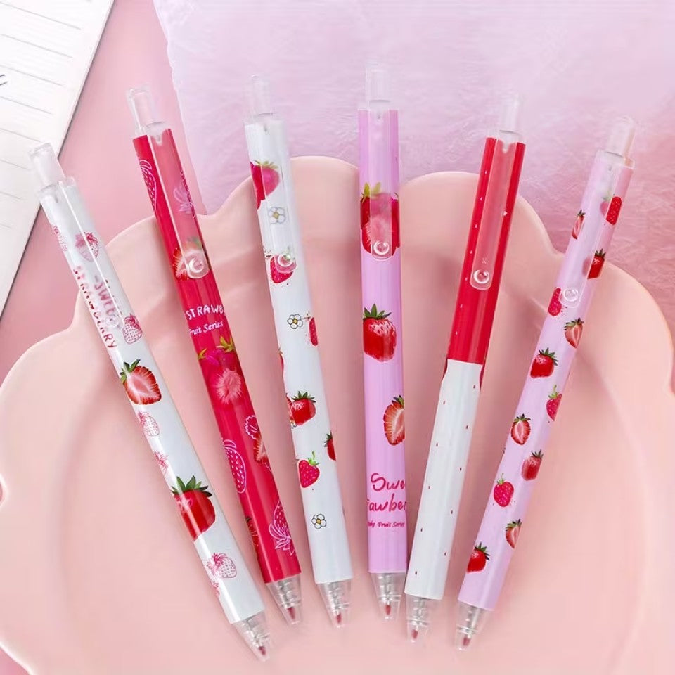 Stylo à Motif Fraise Coloré