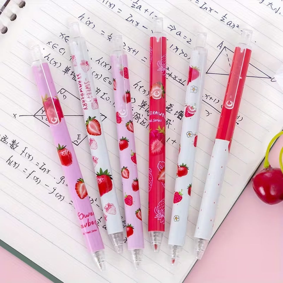 Stylo à Motif Fraise Coloré