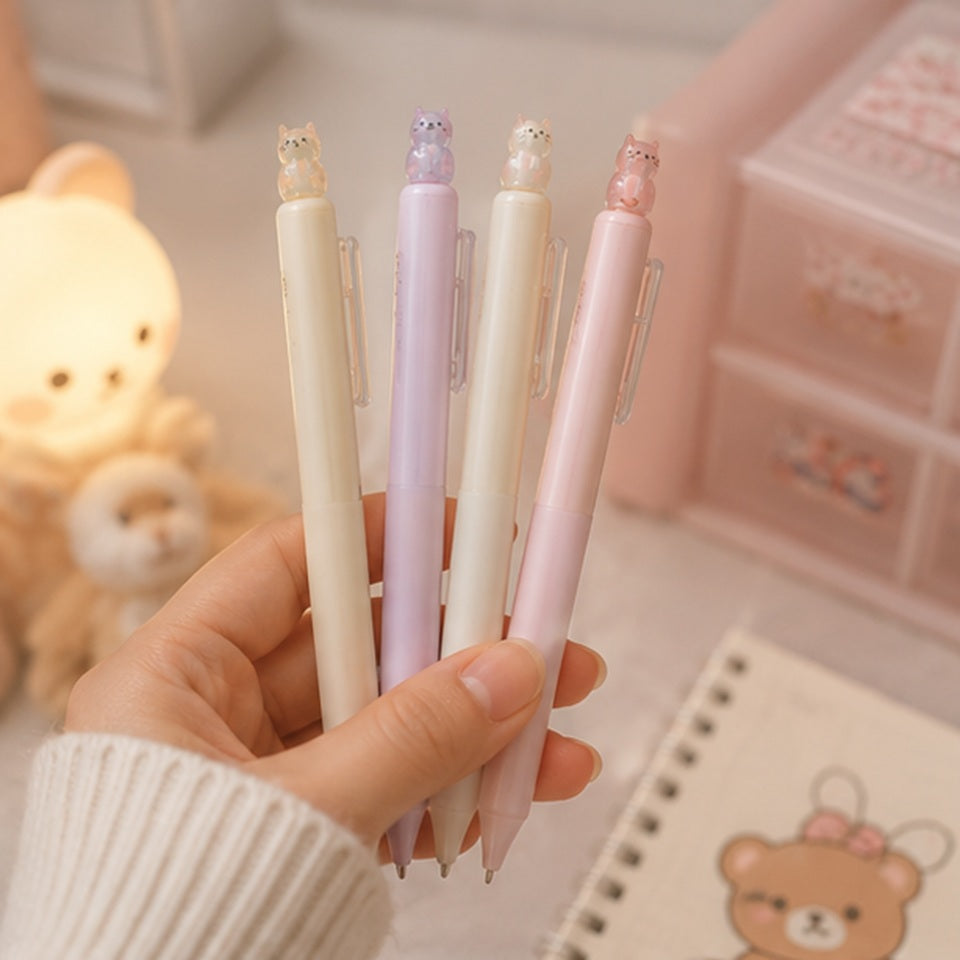 Kit de Papeterie Kawaii Patte de Chat Rose et Noir