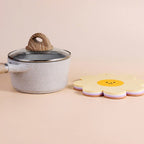 Sous-plat en Silicone Fleur Pastel à Visage Souriant