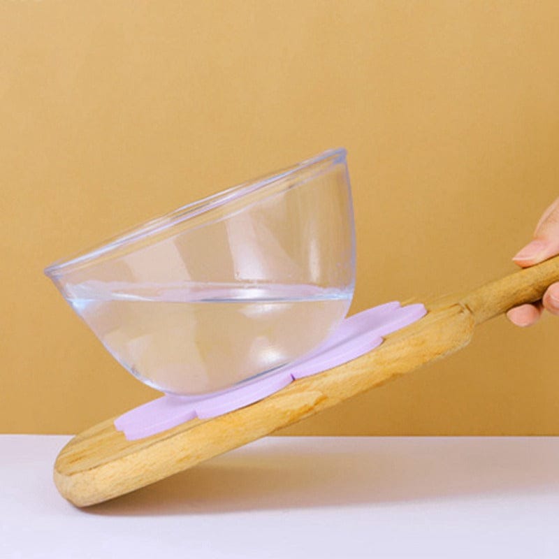 Sous-plat en Silicone Fleur Pastel à Visage Souriant