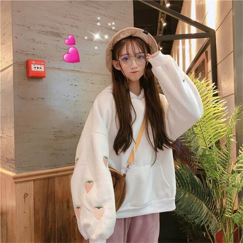 Sweat Fraise Kawaii pour Enfant