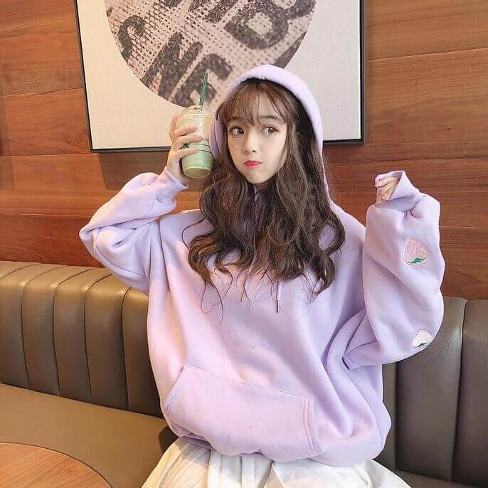 Sweat Fraise Kawaii pour Enfant