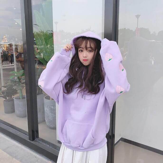 Sweat Fraise Kawaii pour Enfant