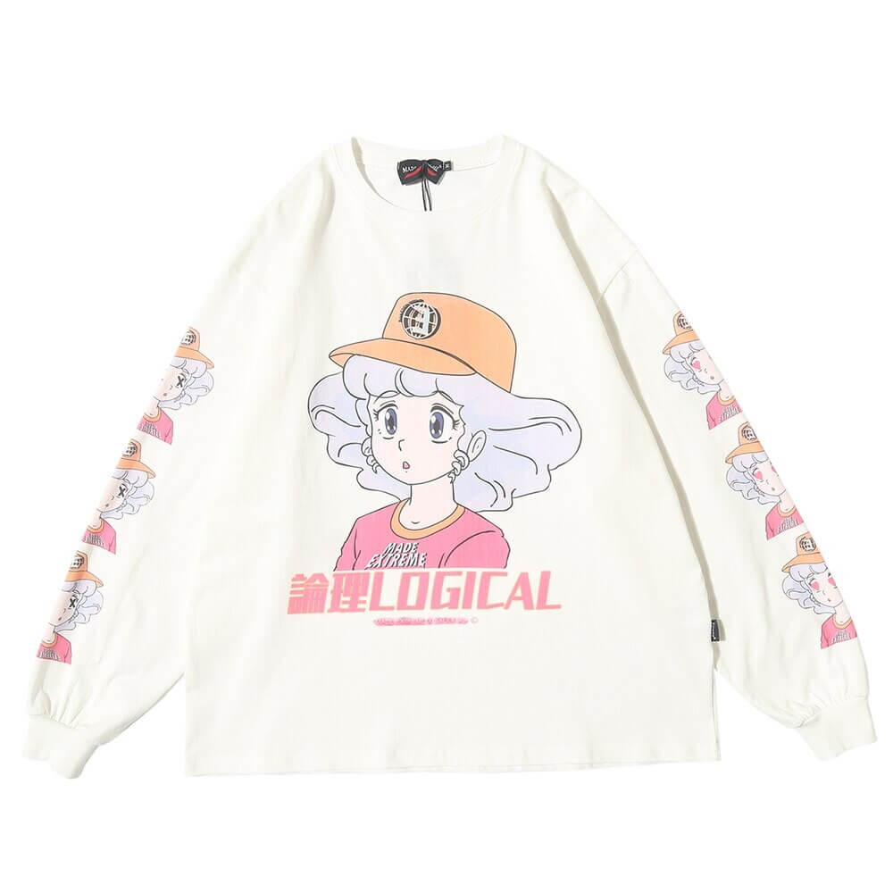 sweat kawaii logical blanc femme