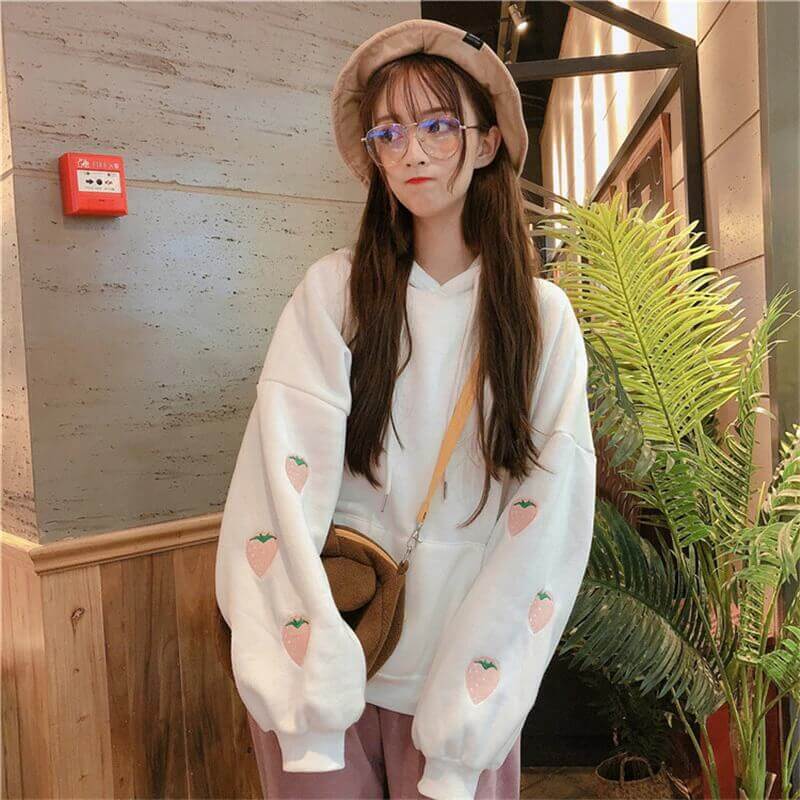 Sweat Fraise Kawaii pour Enfant