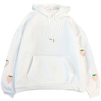 sweat kawaii strawberry blanc