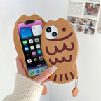 Coque de Téléphone en Silicone Taiyaki avec Pendentif
