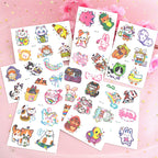 Lot de 6 Tatouages Éphémères Kawaii