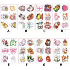 Lot de 6 Tatouages Éphémères Kawaii