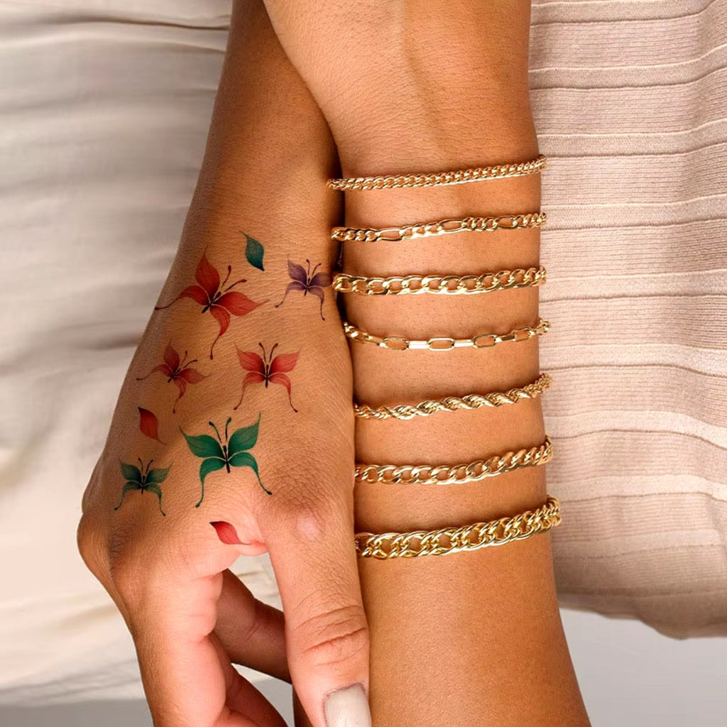 Tatouage éphémère Papillons délicats.
