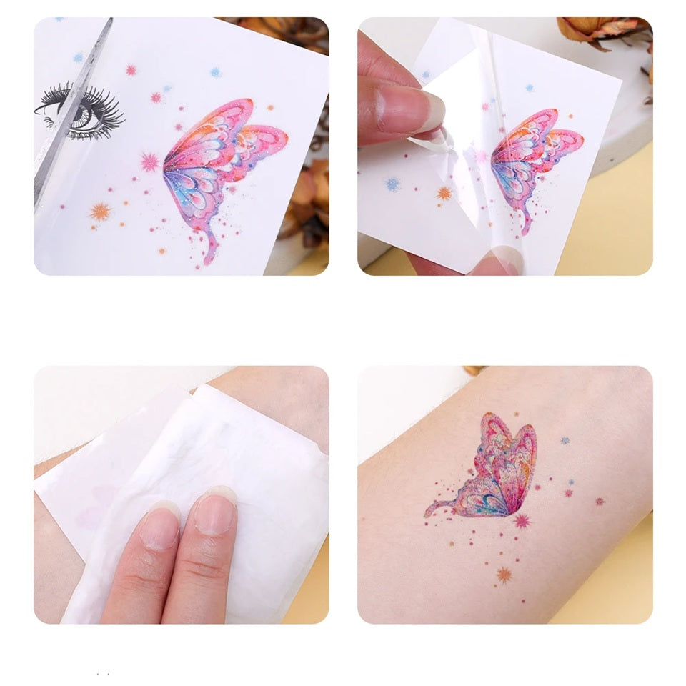 Tatouage éphémère Papillons Pailletés pour Visage