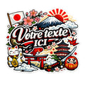 Sticker Prénom personnalisé Thème Japon
