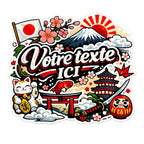 Sticker Prénom personnalisé Thème Japon