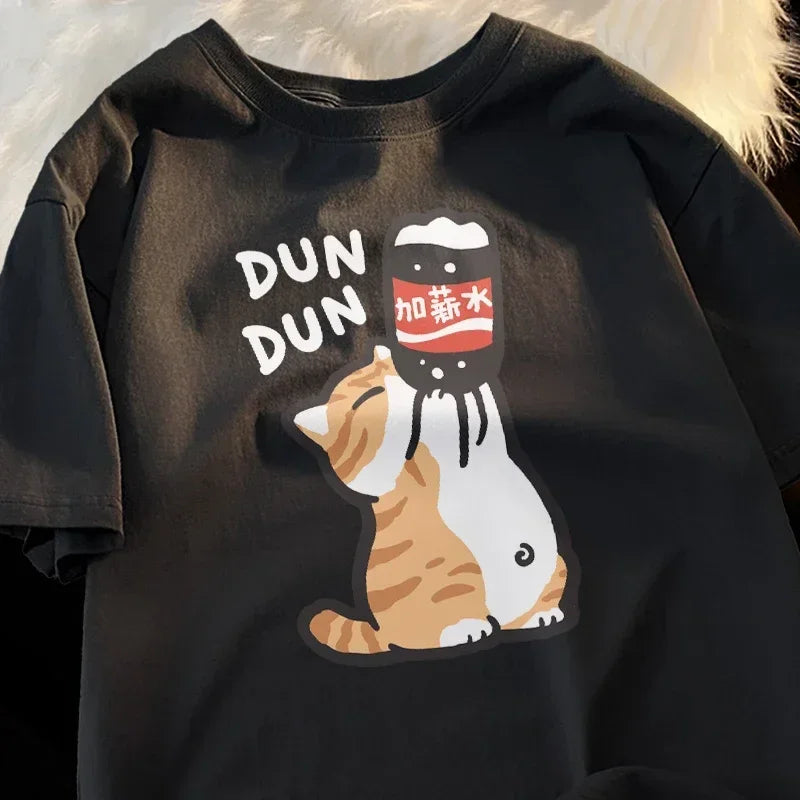 T-shirt chat kawaii assoiffé - Câlin Kawaii