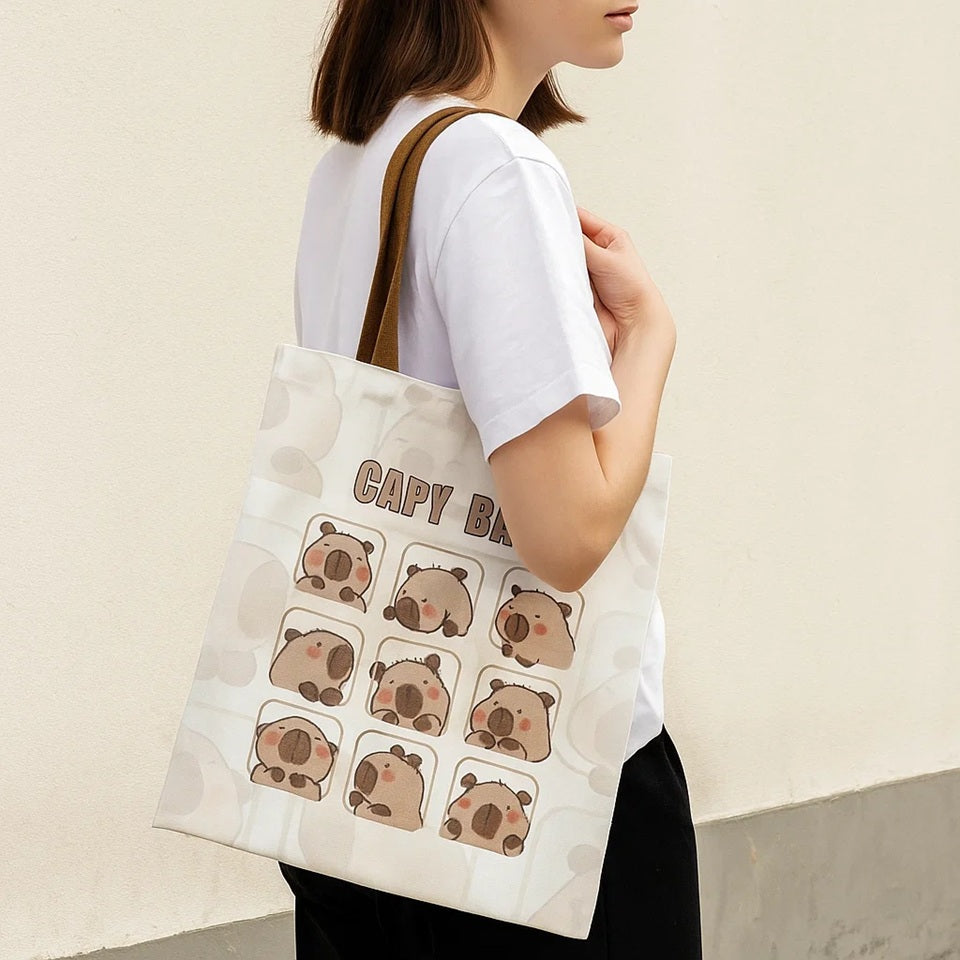 Tote Bag à Motif Capybara