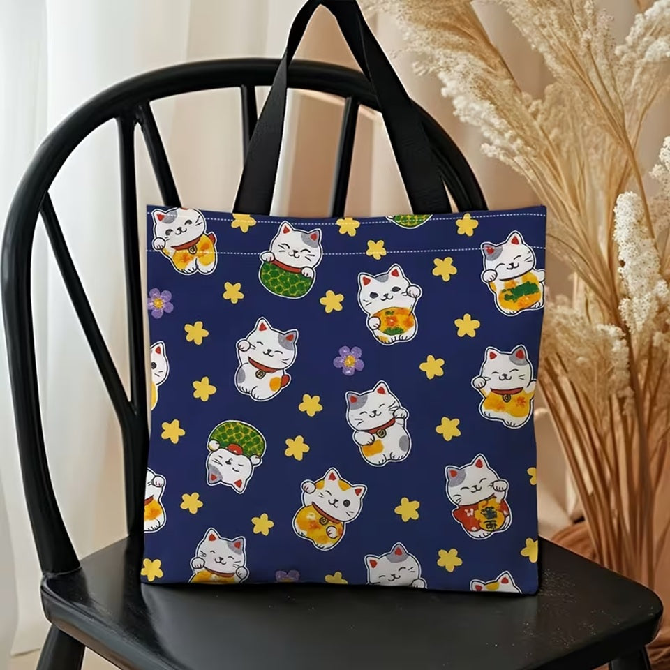 Tote Bag aux Petits Maneki Neko