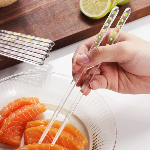 Baguettes en Verre à Motifs Fruits Colorés