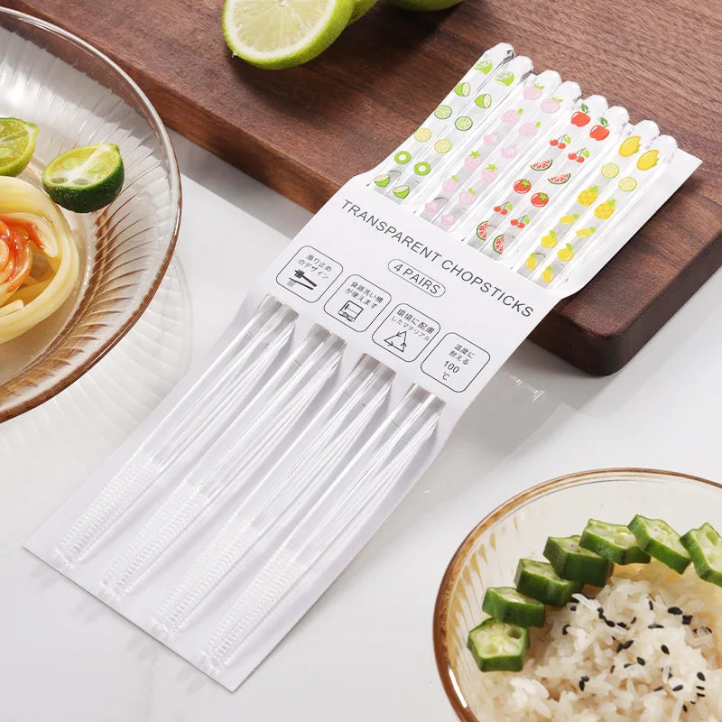 Baguettes en Verre à Motifs Fruits Colorés