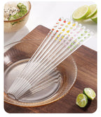 Baguettes en Verre à Motifs Fruits Colorés