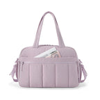Sac Fourre-Tout Matelassé en Tissu Rose Pâle