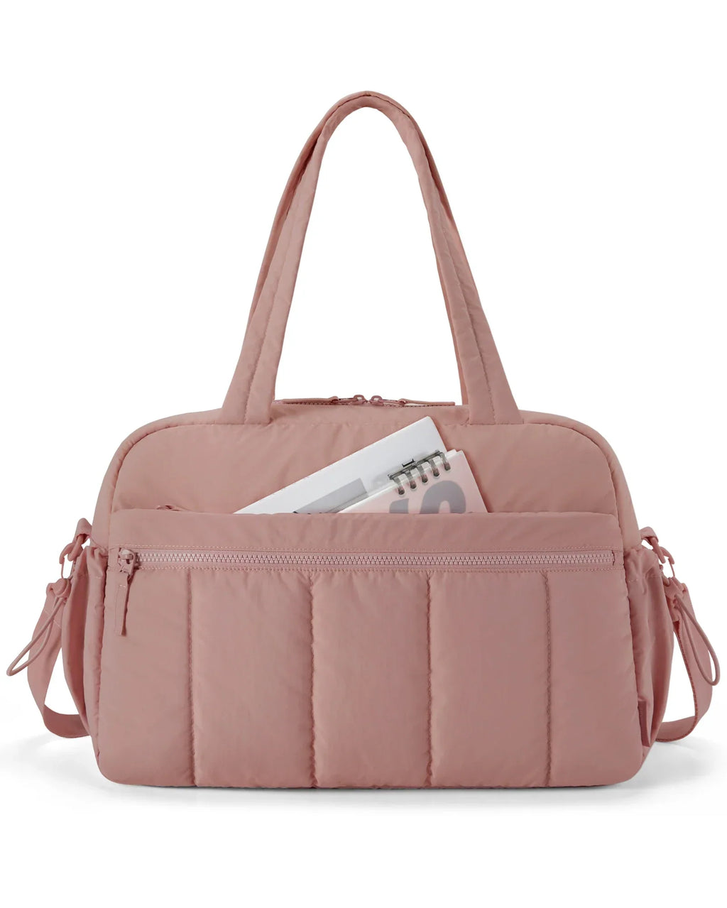 Sac Fourre-Tout Matelassé en Tissu Rose Pâle