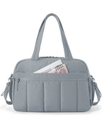Sac Fourre-Tout Matelassé en Tissu Rose Pâle