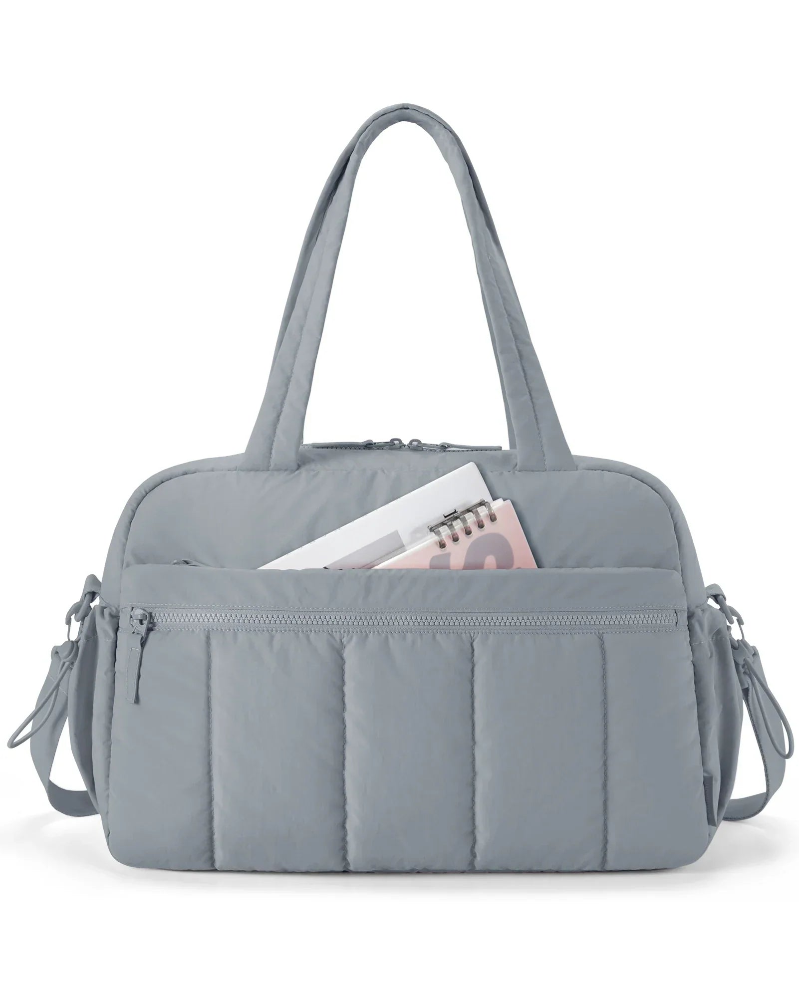Sac Fourre-Tout Matelassé en Tissu Rose Pâle