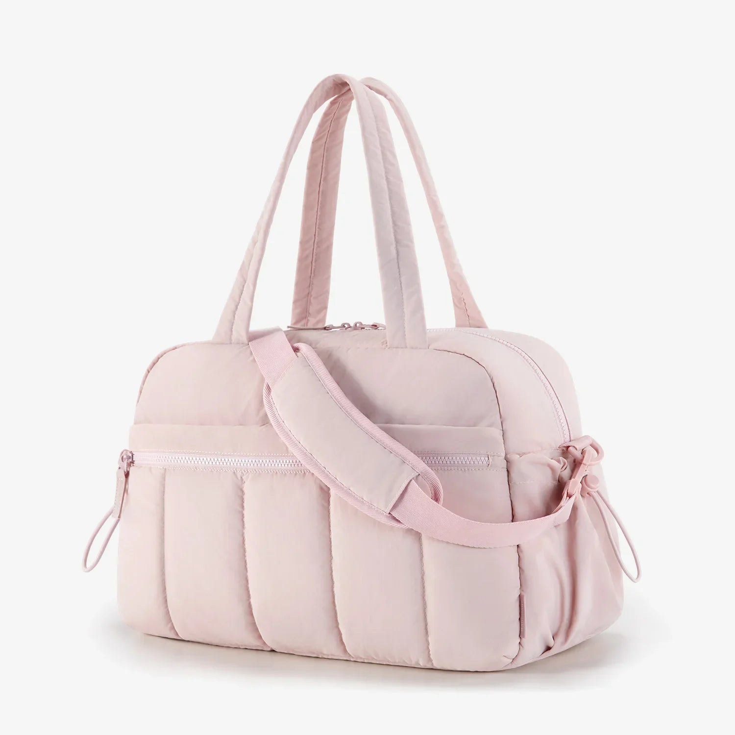 Sac Fourre-Tout Matelassé en Tissu Rose Pâle