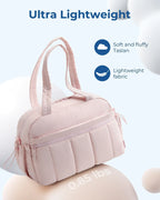 Sac Fourre-Tout Matelassé en Tissu Rose Pâle