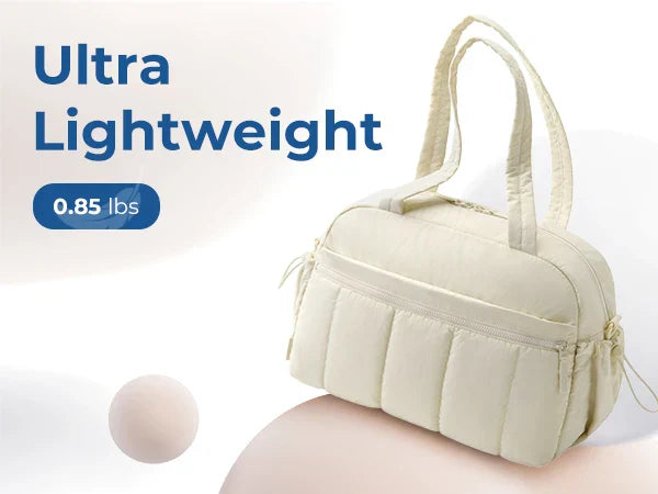 Sac Fourre-Tout Matelassé en Tissu Rose Pâle