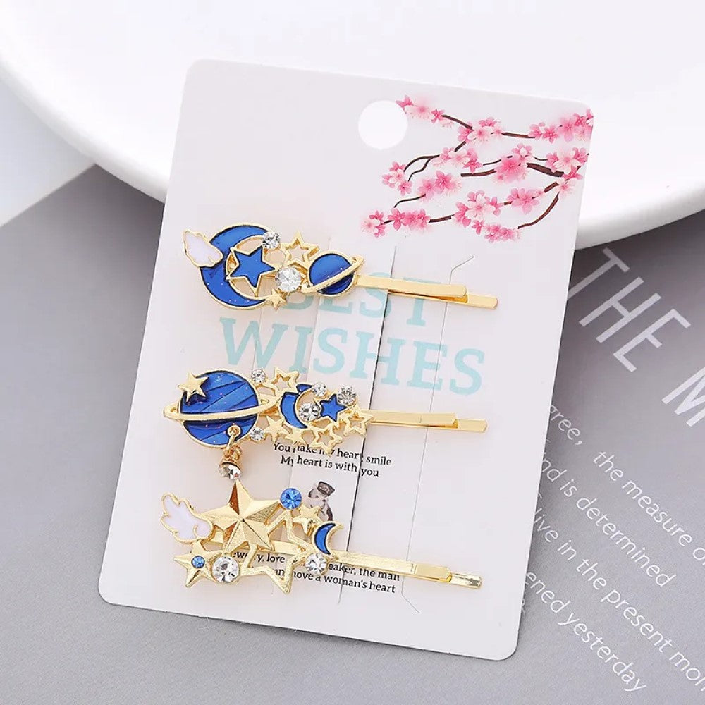 Barrettes en Galaxie pour Cheveux Étoilés