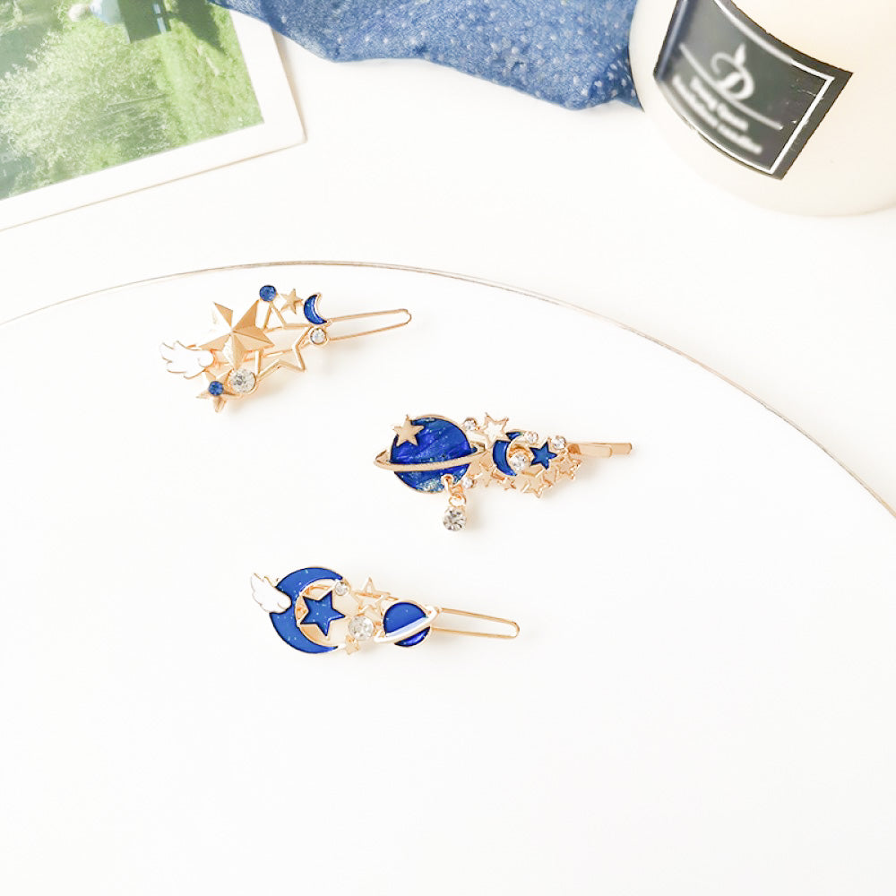 Barrettes en Galaxie pour Cheveux Étoilés