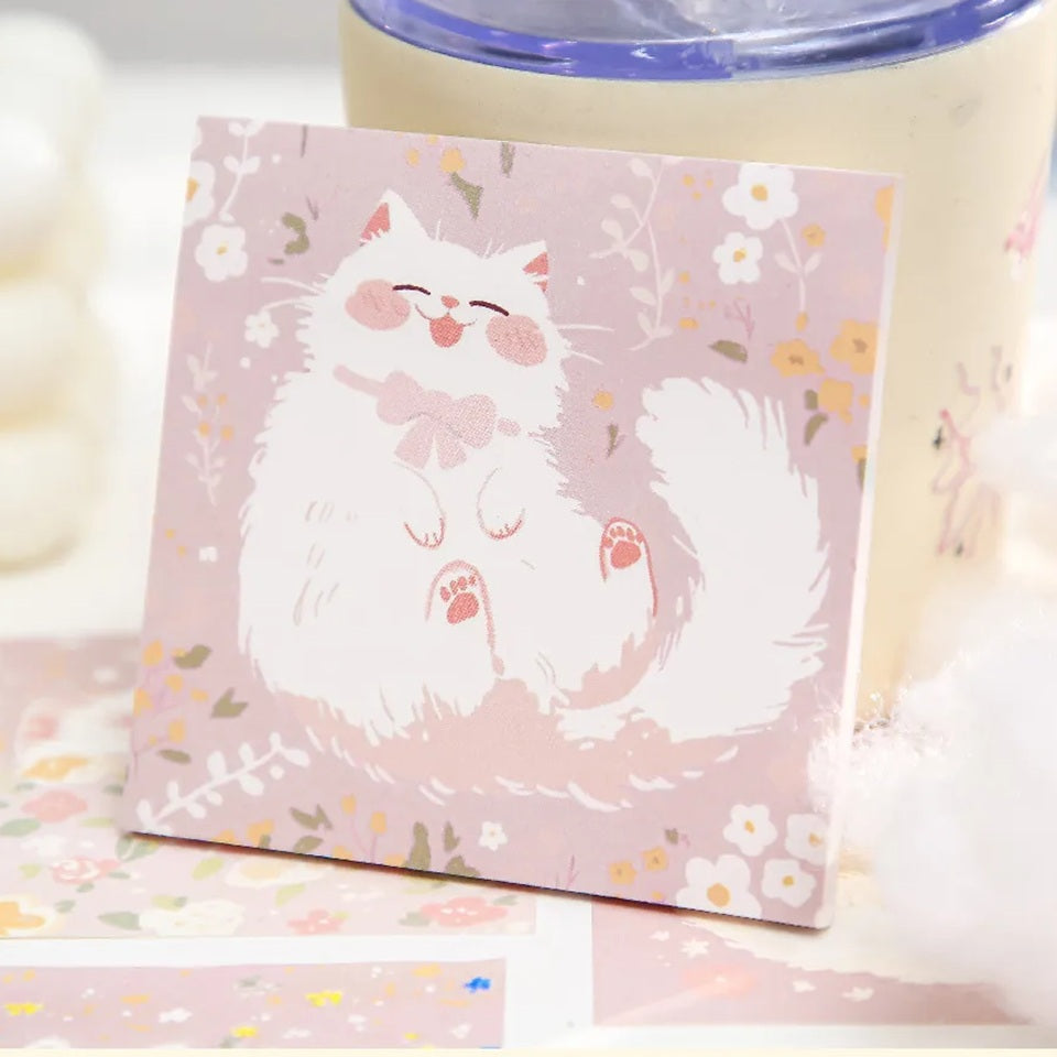 Mémos Adhésifs Rêveries du Chat Blanc