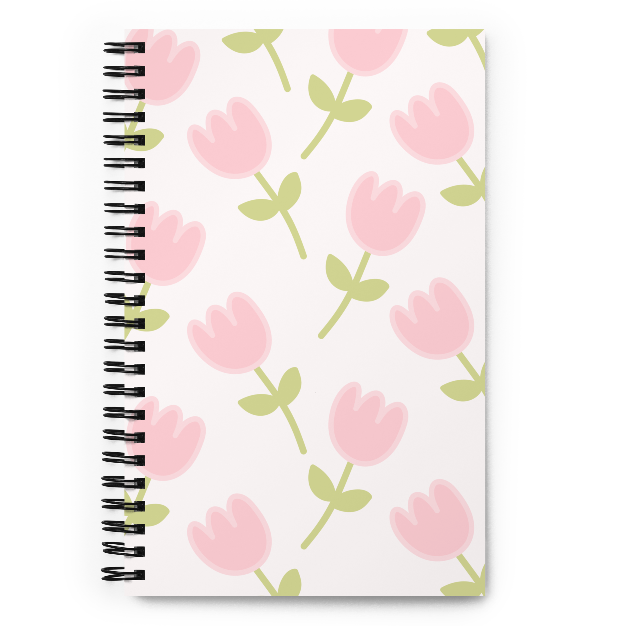 Cahier à Spirale à Motif de Tulipes Roses Mignonnes