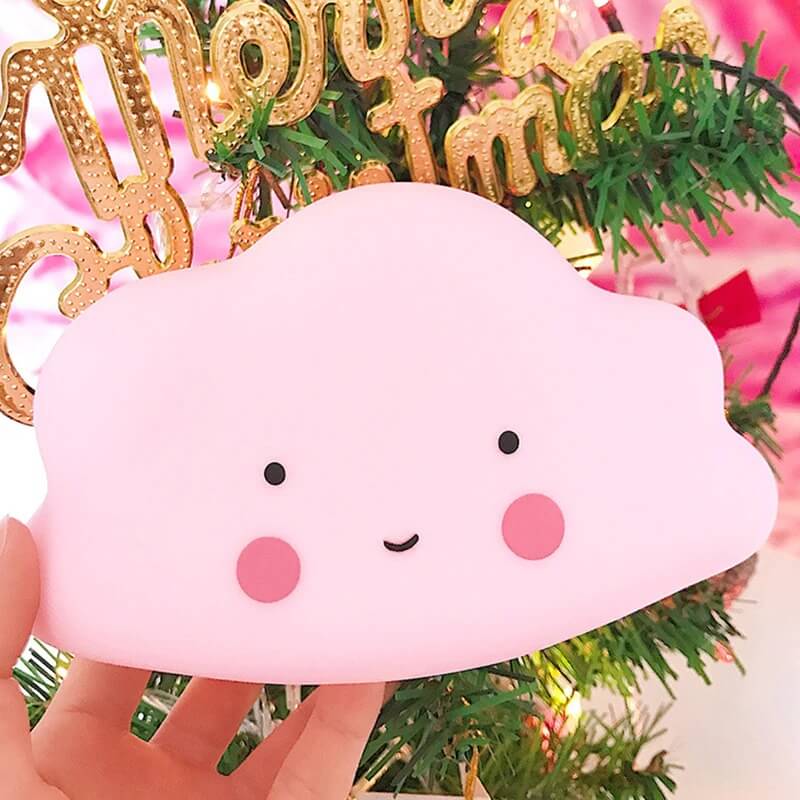 veilleuse kawaii nuage rose