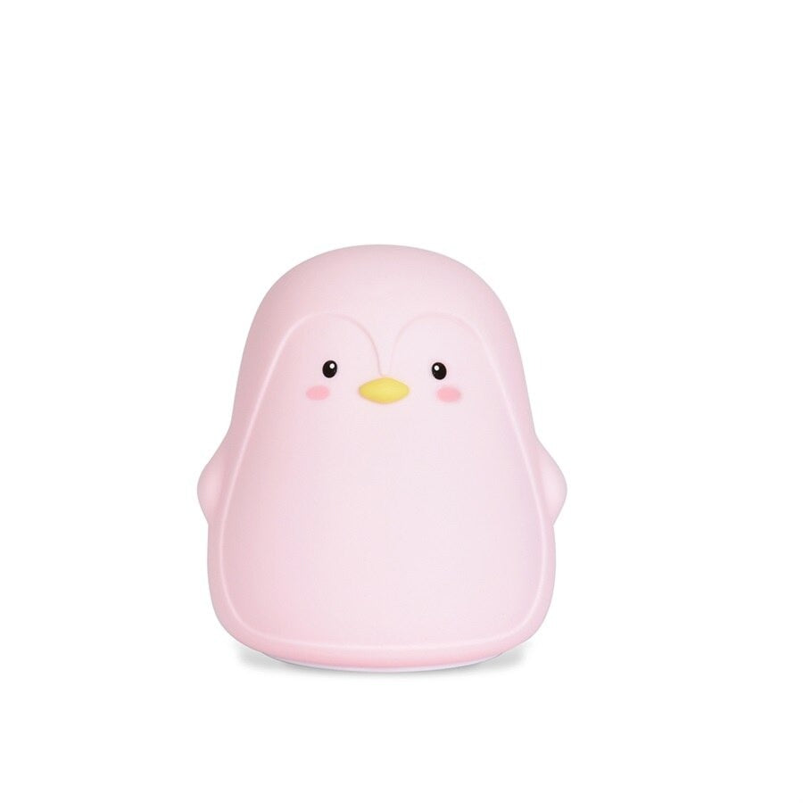 veilleuse kawaii pingouin rose