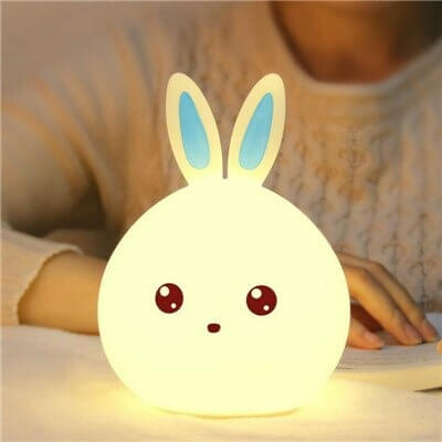 veilleuse lapin bébé bleu