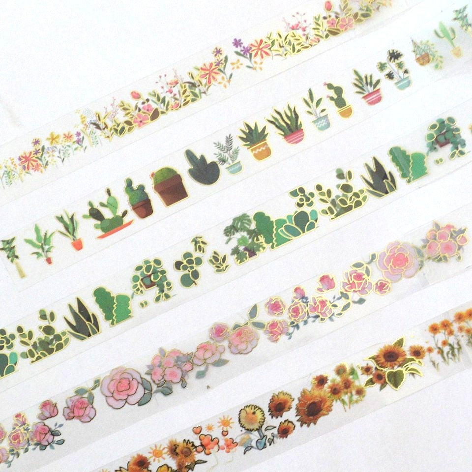 Lot de 2 Washi Tapes Fleurs et Plantes