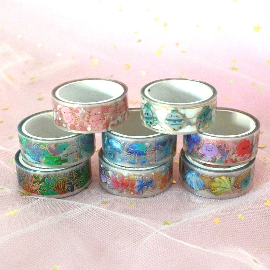 Lot de 2 Washi Tapes Thème Vie Marine