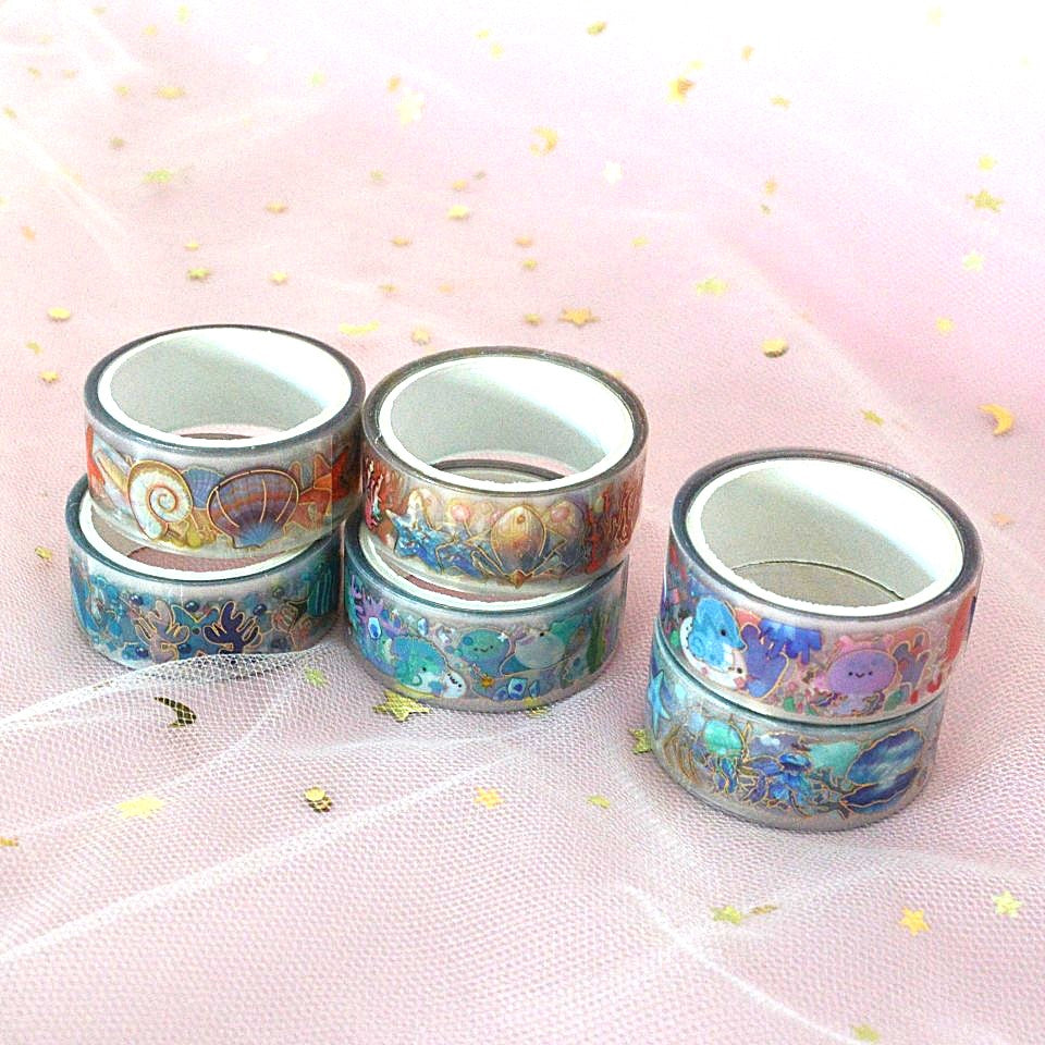 Lot de 2 Washi Tapes Thème Vie Marine