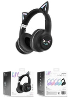 Casque sans fil oreilles de chat lumineuses kawaii - Câlin Kawaii